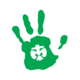 Die grüne Hand ist Zeichen der Pfadfinderstufe
